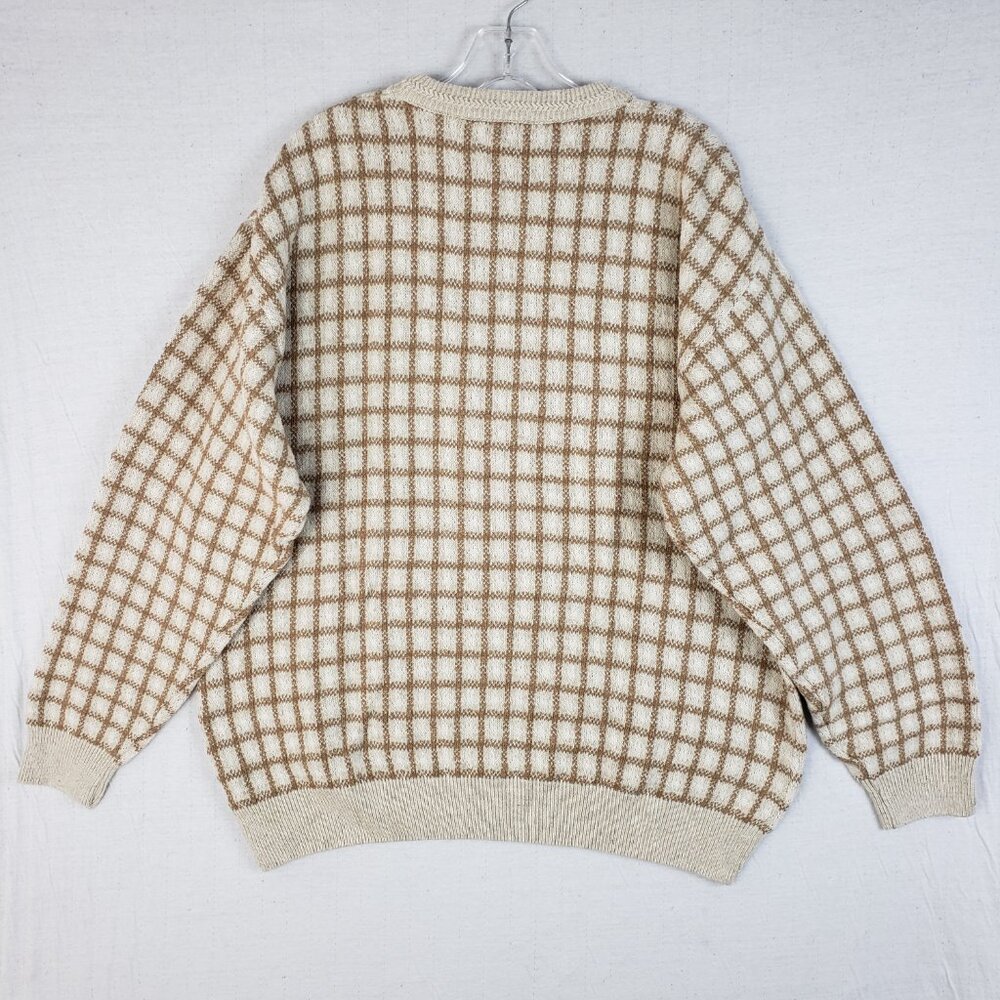 Vintage Brooks Brothers Plaid Dead Stock Cotton Linen Windowpane Sweater - Picture 8 of 12
